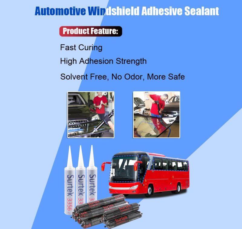Solvent Free Windscreen Replacement Adhesive Automotive Glass Glue for Windshield (Surtek 3355)