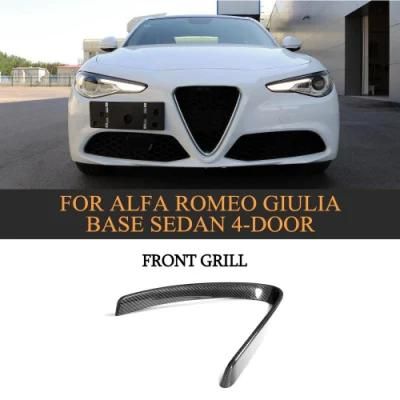 Carbon Fiber Front Grille Cover Trim for Alfa Romeo Giulia 4-Door 2015-2018