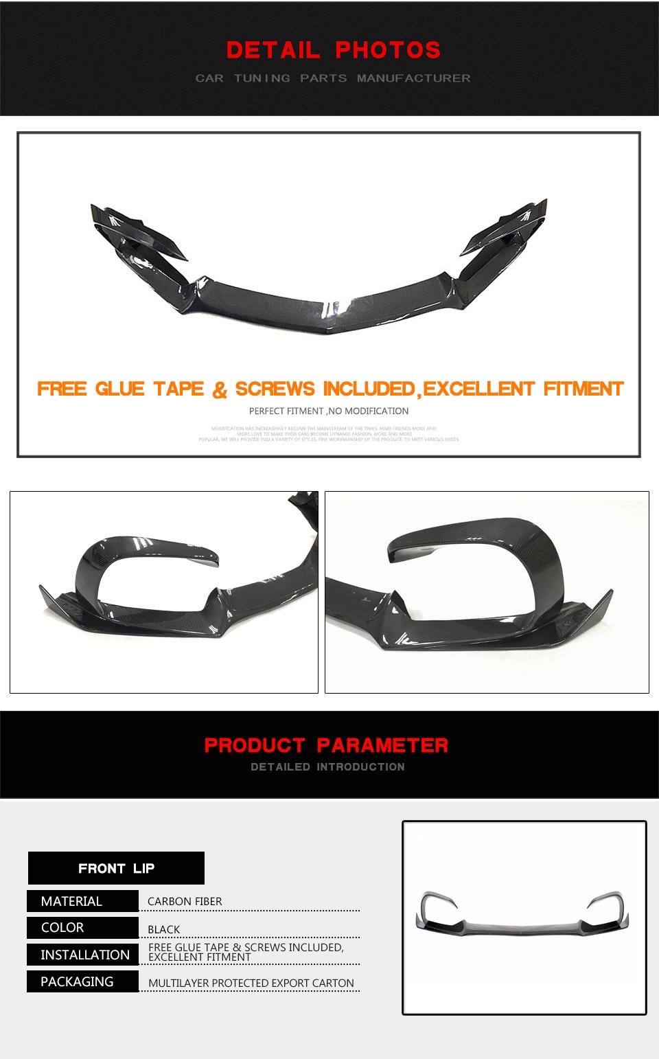 Carbon Fiber Gt S Front Lip Splitter for Mercedes Benz Amg Gt 2016-2018