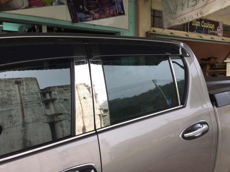 Stainless Steel Scuff Plate Window Pillar Trims for Toyota Revo