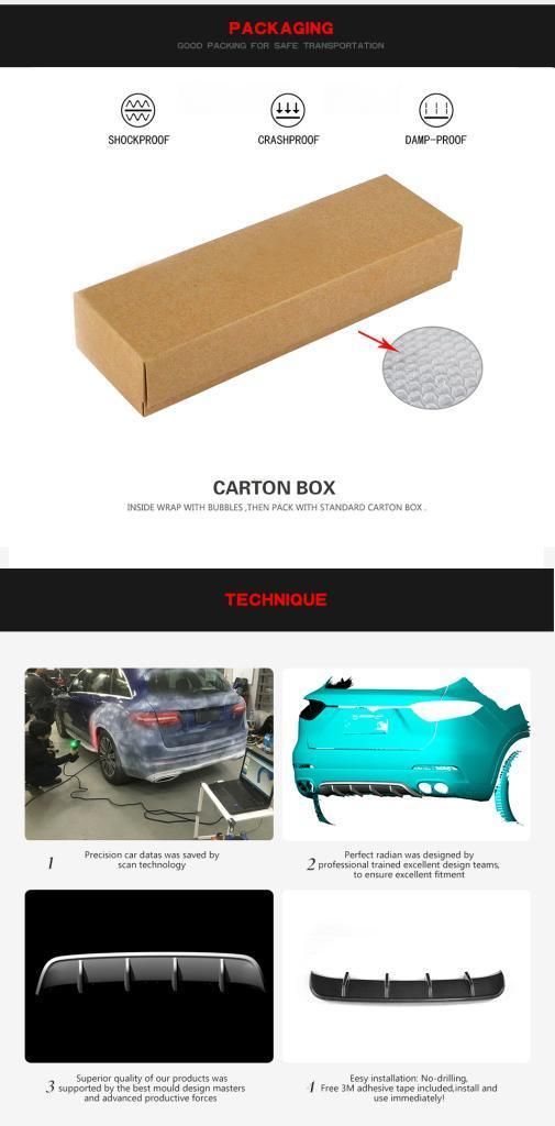 Carbon Fiber Rear Bumper Diffuser for Maserati Levante S Sport Utility 4-Door 2016-2017