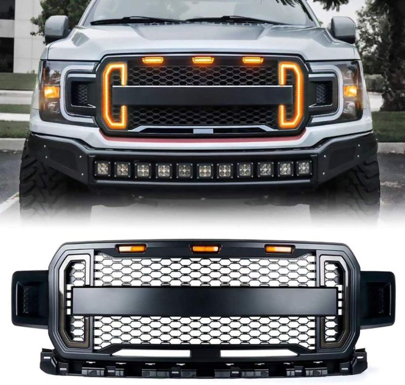 Pickup Truck 4X4 Car Accessories Front Grille for Ford F-150 2018 - 2020 Grill with Tunning Lights
