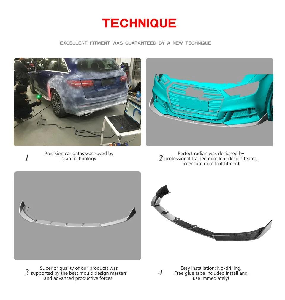 Carbon Fiber Front Lip for Audi S3 A3 Sline Base Prestige Progressiv Premium Plus Sedan 4-Door17-19