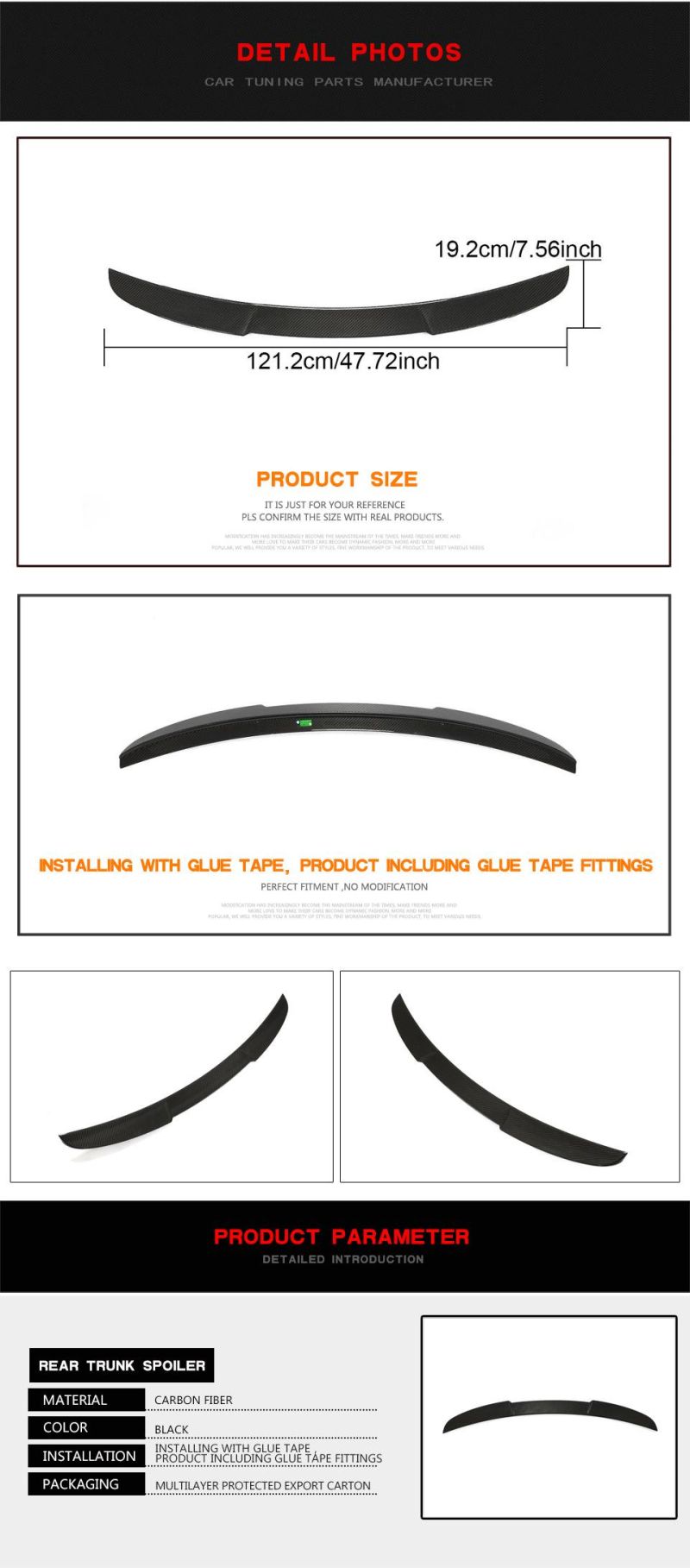 Dry Carbon Fiber G22 Car Ducktail Spoiler for BMW G82 M4 Competition Coupe 2021 2022