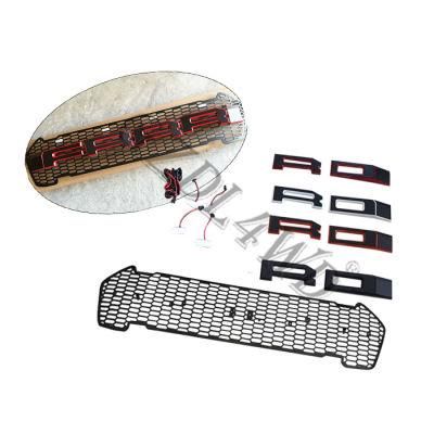 for Ranger T7 2015 Body Parts Car Front Grille with Red White Black LED Light Logo
