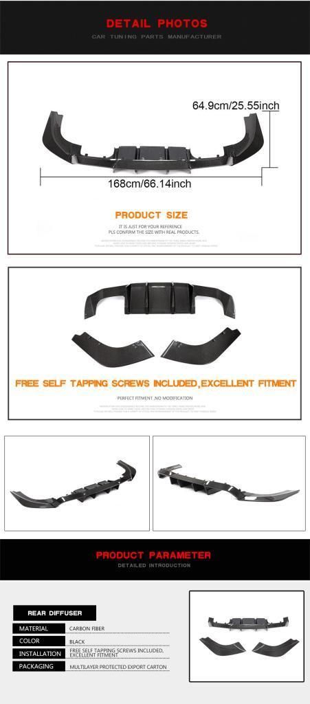 Carbon Fiber Rear Diffuser for BMW F87 M2