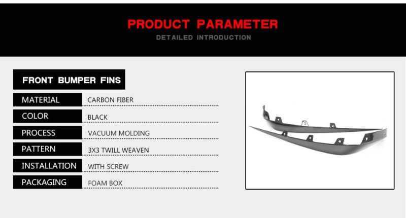 B Style Carbon Fiber Front Bumper Fins for Mercedes Benz Cls-Class W218 Cls63 Amg 15-17 (Fit: W218 CLS63)