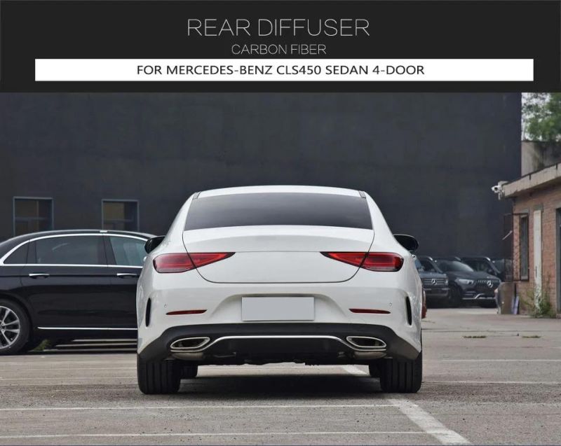 Carbon Fiber C257 Rear Diffuser Lip for Mercedes Benz Cls Class Cls450 Cls550 Sedan 4-Door 2018-2021