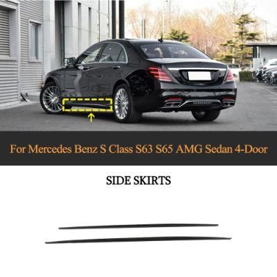 B Style Carbon Fiber Side Skirts for Mercedes Benz S Class S63 S65 Amg Sedan 4-Door 14-18