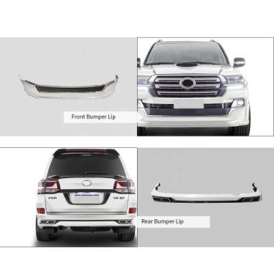 Chrome PP+ABS Material Front and Rear Bumper Lip for 2016+ Upgrade to 2020 LC200