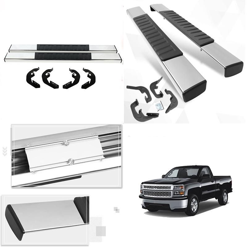 Car Parts 6" Stainless Steel Side Steps Running Boards for 2019-2021 Silverado Regular Cab