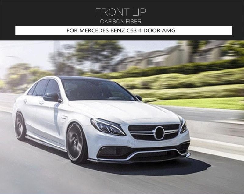 Front Lip for Mercedes Benz C63 4 Door Amg Carbon Fiber Front Bumper Spoiler Body Kits W205 Amg C63 Accessories