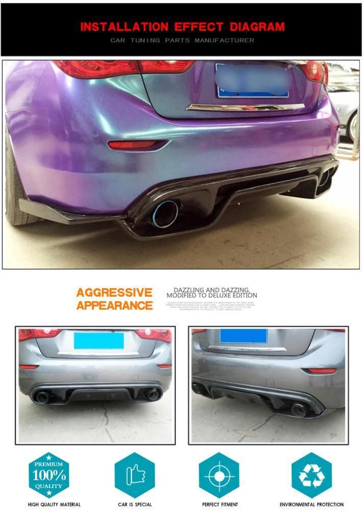 Carbon Fiber Rear Bumper Diffuser for Infiniti Q50 Sedan 4-Door 2014-2016