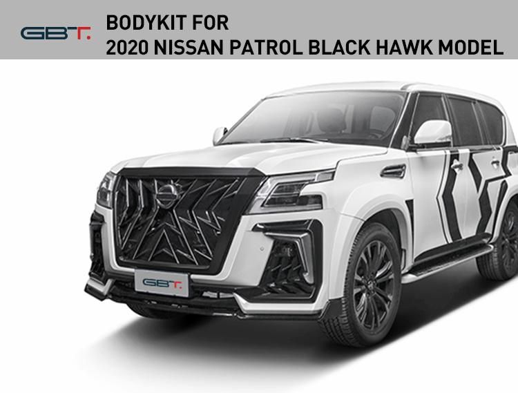 Gbt Car Modification Parts Black Hawk Edition Facelift Body Kit for 2020 Nissan Patrol Y62 Upgrade Bumper Grille Wheel Trims