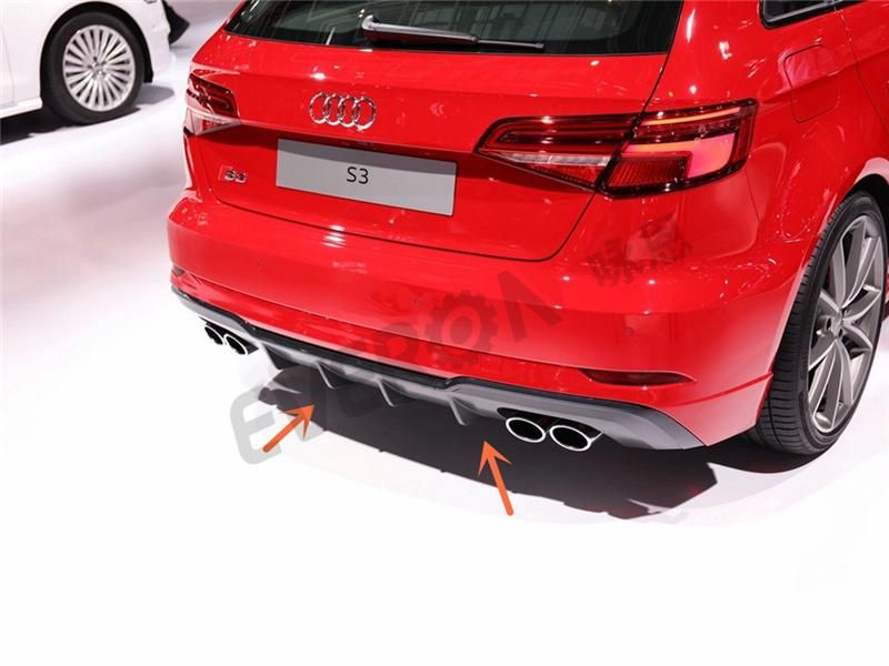 Rear Diffuser with Tail Pipe for 2017 Audi A3 Sport Change to S3 Looking
