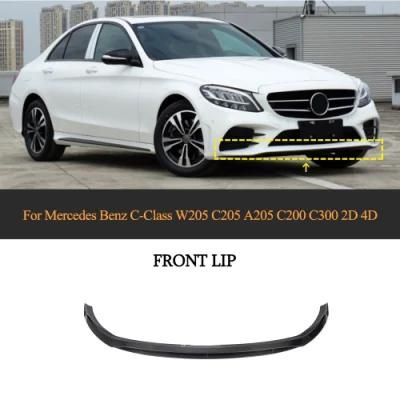 Carbon Fiber Front Bumper Lip Spoiler for Mercedes Benz C-Class W205 C205 A205 C200 C300 2D 4D 2019-2020