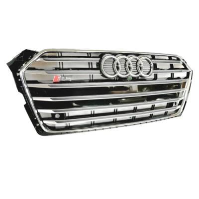 ABS+PP Plastic Glossy Black+ Chrome Car Front Bumper Grille for Audi A5 RS5 2017-2018