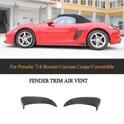 Carbon Fiber Rear Side Door Car Air Vents Trim Cover for Porsche 718 Boxster Cayman 2016 - 2018