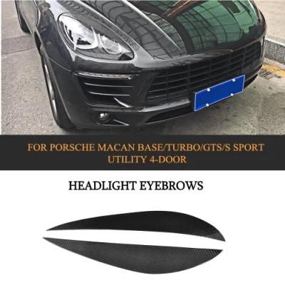 Dry Carbon Fiber Headlight Eyebrows for Porsche Macan Base/Turbo Sport Utility 4-Door 14-18