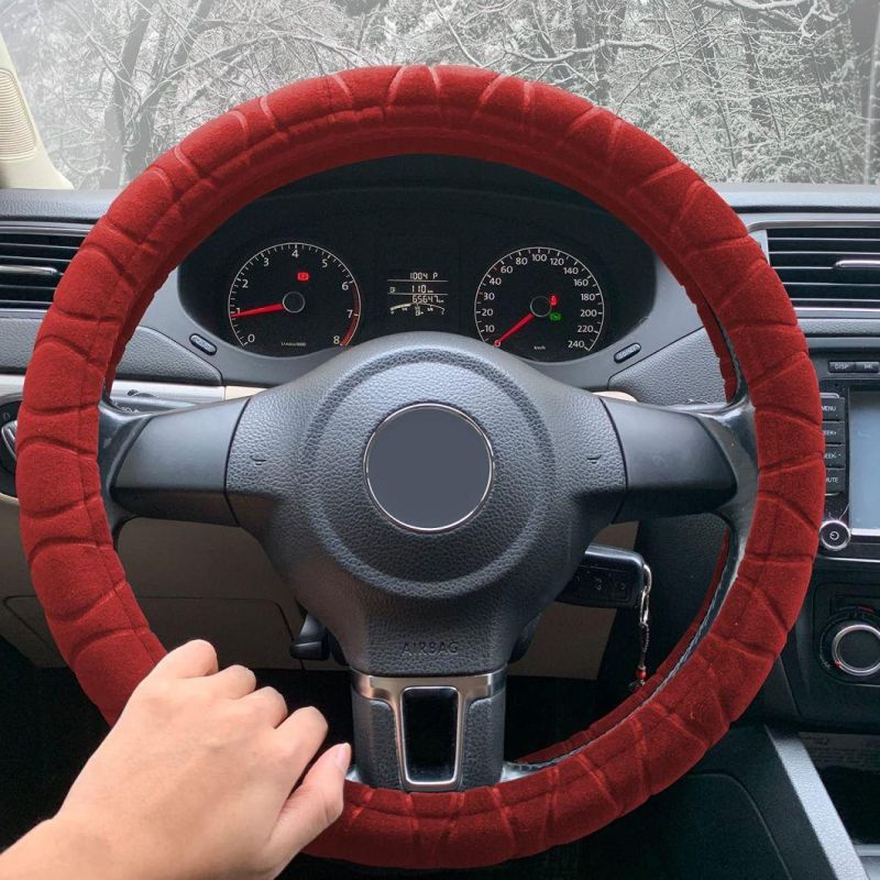 Fuzzy Fluffy Steering Wheel Cover Universal 15"