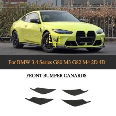 Carbon Fiber Front Bumper Canards for BMW 3 4series G80 M3 G82 G83 M4 2D 4-Door 2021-2022