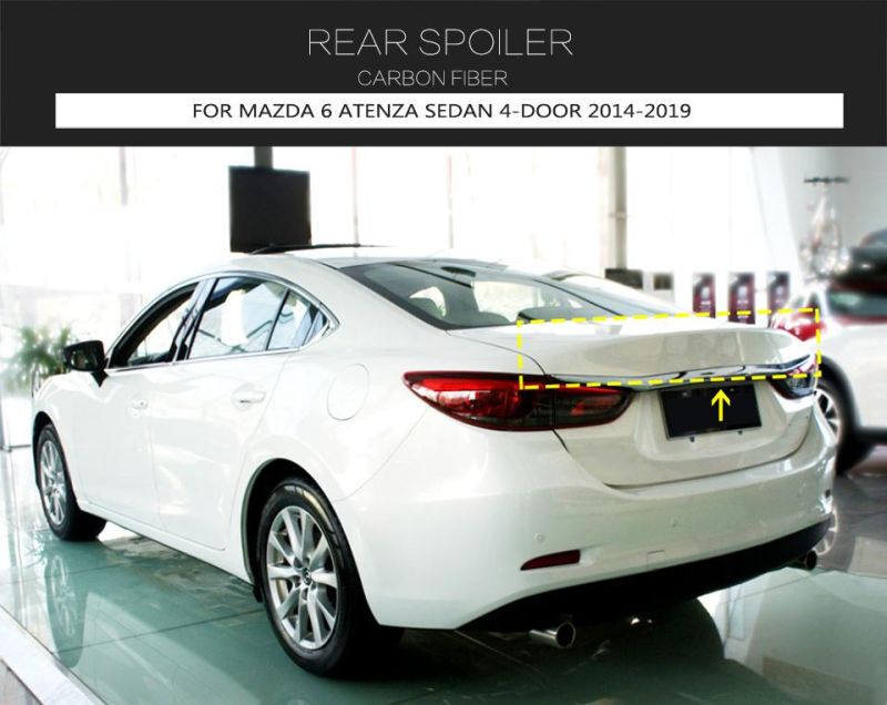 Carbon Fiber Trunk Spoiler for Mazda 6 Atenza Sedan 4-Door 2014-2019