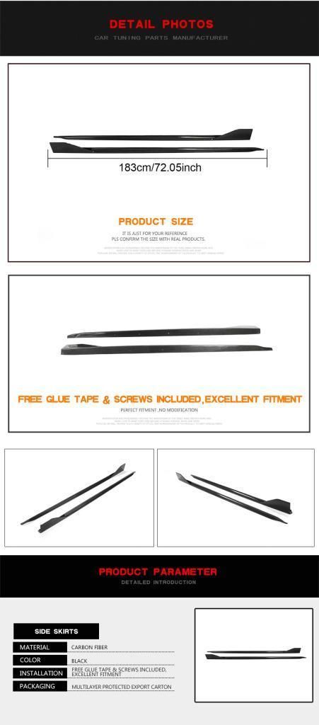 Carbon Fiber F40 Side Skirts for BMW 1 Series 118I M Sport Hatchback 4-Door 2020-2022