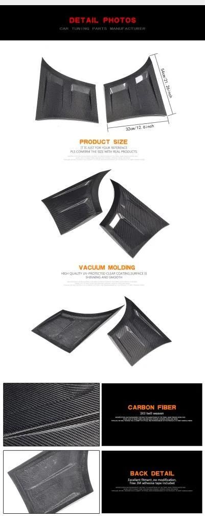 Carbon Fiber Car Fender Vents Trims for Ford Mustang Gt Coupe 2-Door 2015-2017