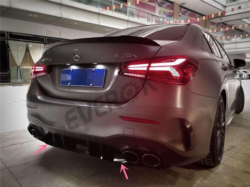 A45 Amg Style Rear Bumper Lip with Tail Pipe for Benz a Class W177 2019+