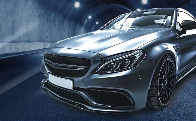 3PCS/Set Carbon Fiber C205 Front Lip for Mercede S Ben Z C-Class C205 C63 Amg 15-17