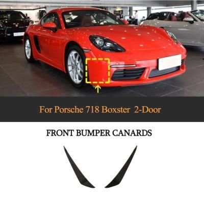 Carbon Fiber Front Bumper Canards for Porsche 718 Boxster Cayman 982 2-Door 2016-2021