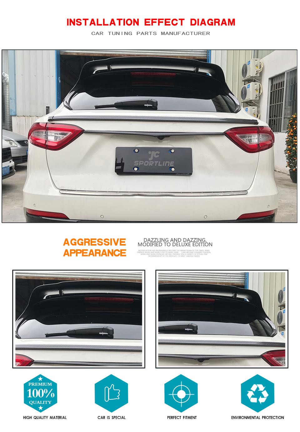 Carbon Fiber Rear Roof Spoiler Wing for Maserati Levante 2016-2019
