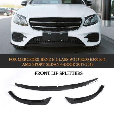 Carbon Fiber Front Lip Splitters for Mercedes-Benz E-Class W213 E200 E300 E43 Amg Sport Sedan 4-Door 17-18 (Fits: Sport Bumper only)