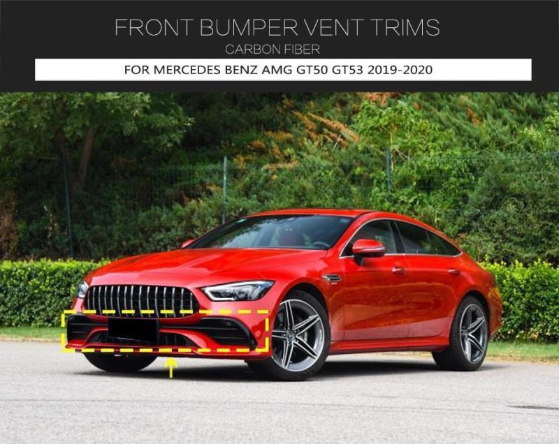 Carbon Fiber Front Bumper Vents Trims for Benz Mercedes Amg Gt50 Gt53 2019-2020