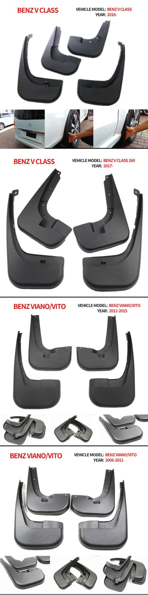 Fender Flare for Benz V Class Viano/Vito All Car Models Mud Flaps Guard