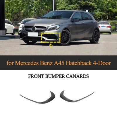 Carbon Fiber Front Bumper Canards for Mercedes Benz A45 Hatchback 4-Door 2016-2018