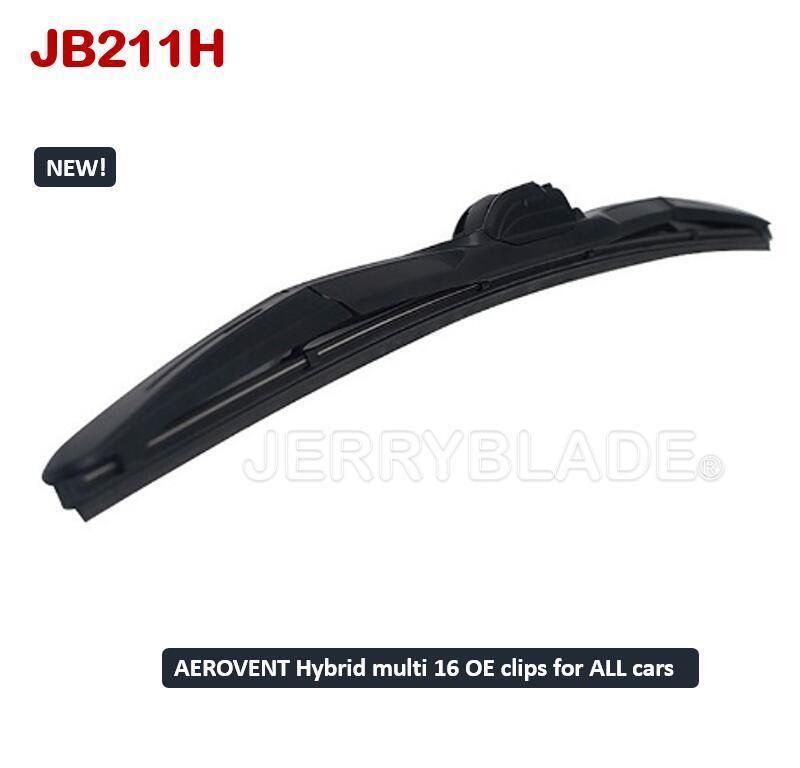Multi-Clip Multi-Fit Jb211h Front Wiper Blade Multi-Type Hybrid Wiper Universal for All Cars Windshield Wiper Factory Supply OE Multi Adapters Supper OEM