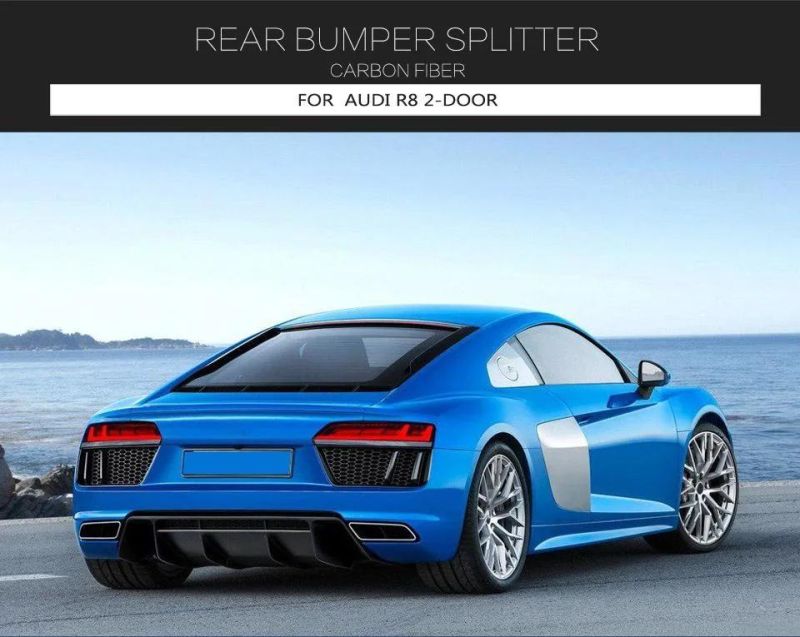 Carbon Fiber Rear Bumper Splitter for Audi R8 2-Door 2016-2018