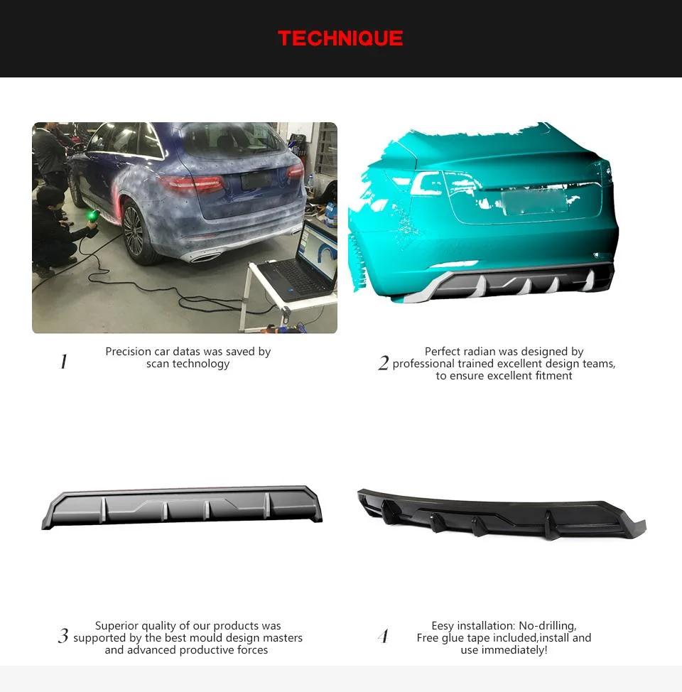 Carbon Fiber Rear Bumper Diffuser for Tesla Model 3 Sedan 4-Door 2016-2019