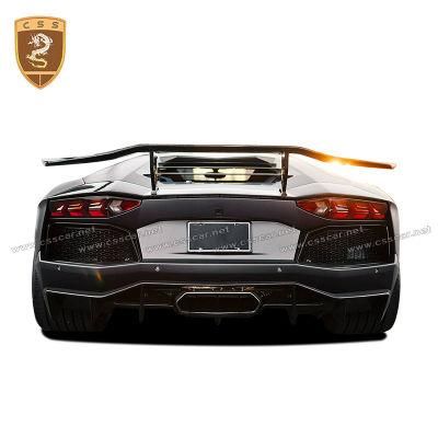 PUR Style Carbon Fiber Double Deck Black Car Rear Trunk Racing Spoiler Wing for Lamborghini Aventador Lp700