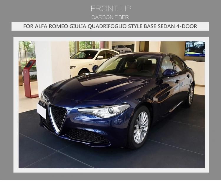 Carbon Fiber Front Lip Spoiler for Alfa Romeo Giulia Quadrifoglio Style Base Sedan 4-Door Version 2015-2018