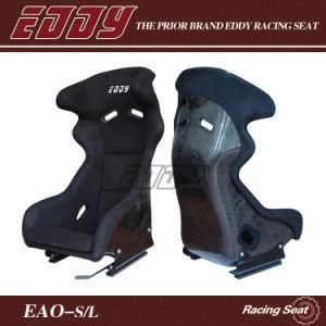 Carbon Fiber Aftermarket Car Seats in Eddy Logo in Black Velvet Fabric