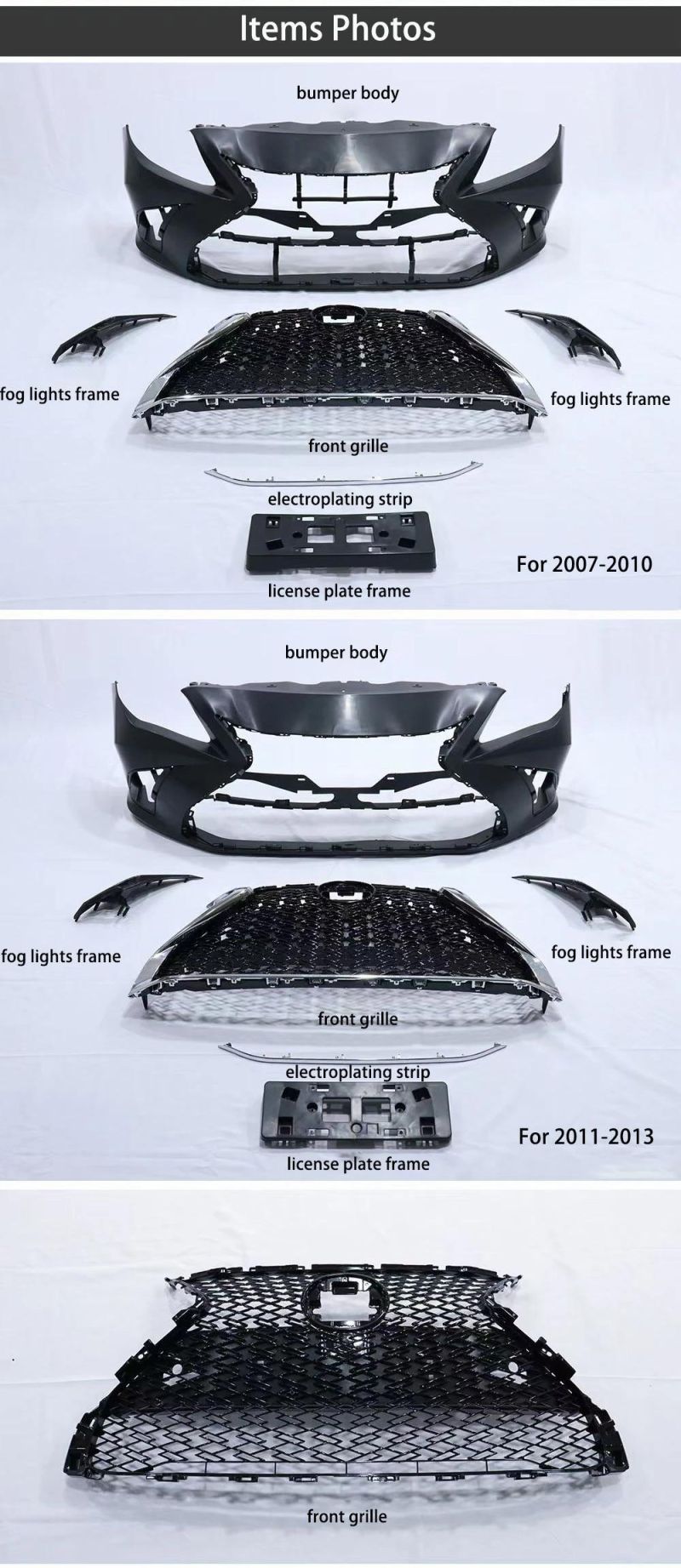 Car Front Bumper for Toyota Corolla 2007-2013 Lexus Es Style