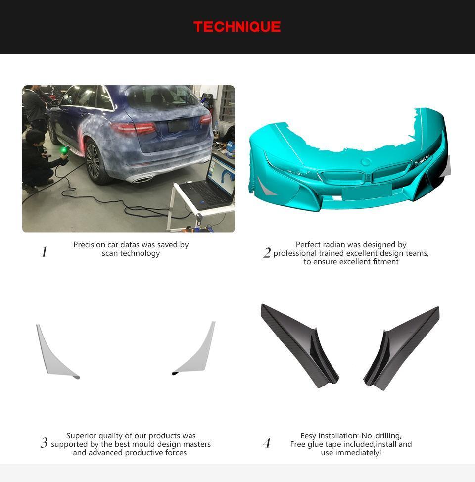 Carbon Fiber Front Bumper Splitter Fins for BMW I8 2014-2018