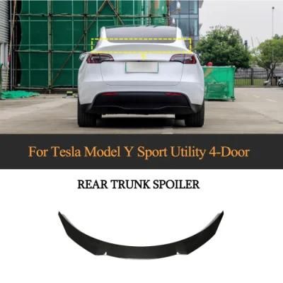 Dry Carbon Fiber Rear Trunk Spoiler for Tesla Model Y Sport Utility 4-Door 2019-2021