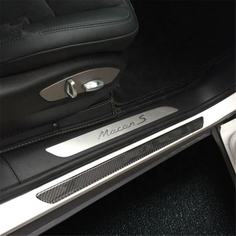 Universal Carbon Fiber Car Door Sill Scuff Plate Cover Panel Step Protector