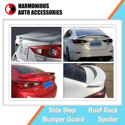 Auto Accessory Sculpt Parts Rear Trunk Spoiler and Roof Spoiler for Mazda 3 Axela 2014