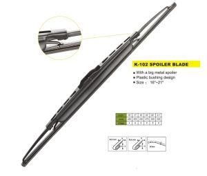 16&quot;-20&quot; Spoiler Wiper Blade with a Big Metal Spoiler, Plastic Bushing Design