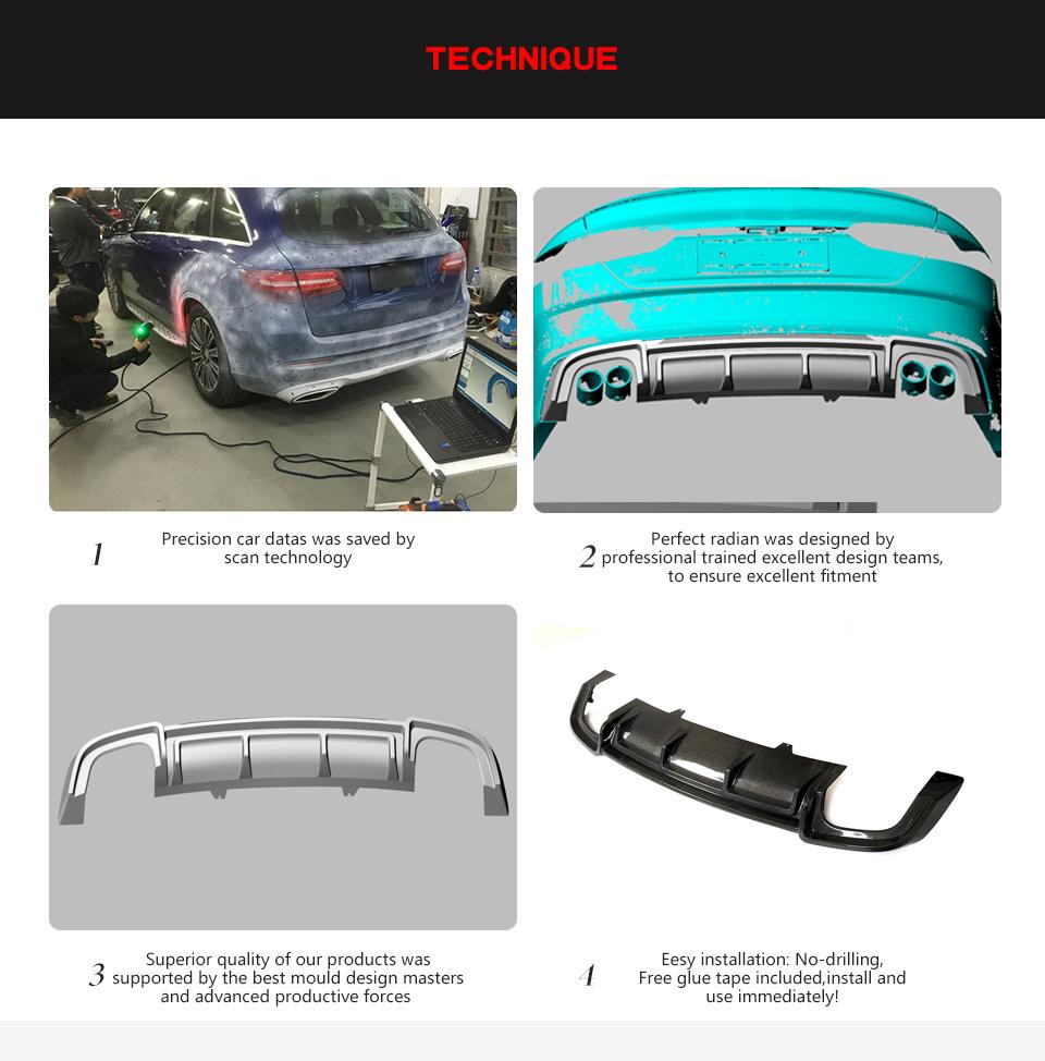 a Style Carbon Fiber Rear Diffuser Fit for Audi A5-Sline S5 2-Door 4-Door 2017-2018