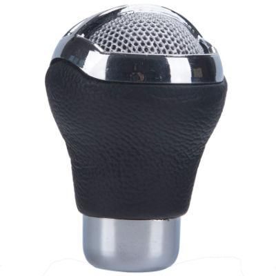 PU Leather Black&Silver Gear Knob Automatic